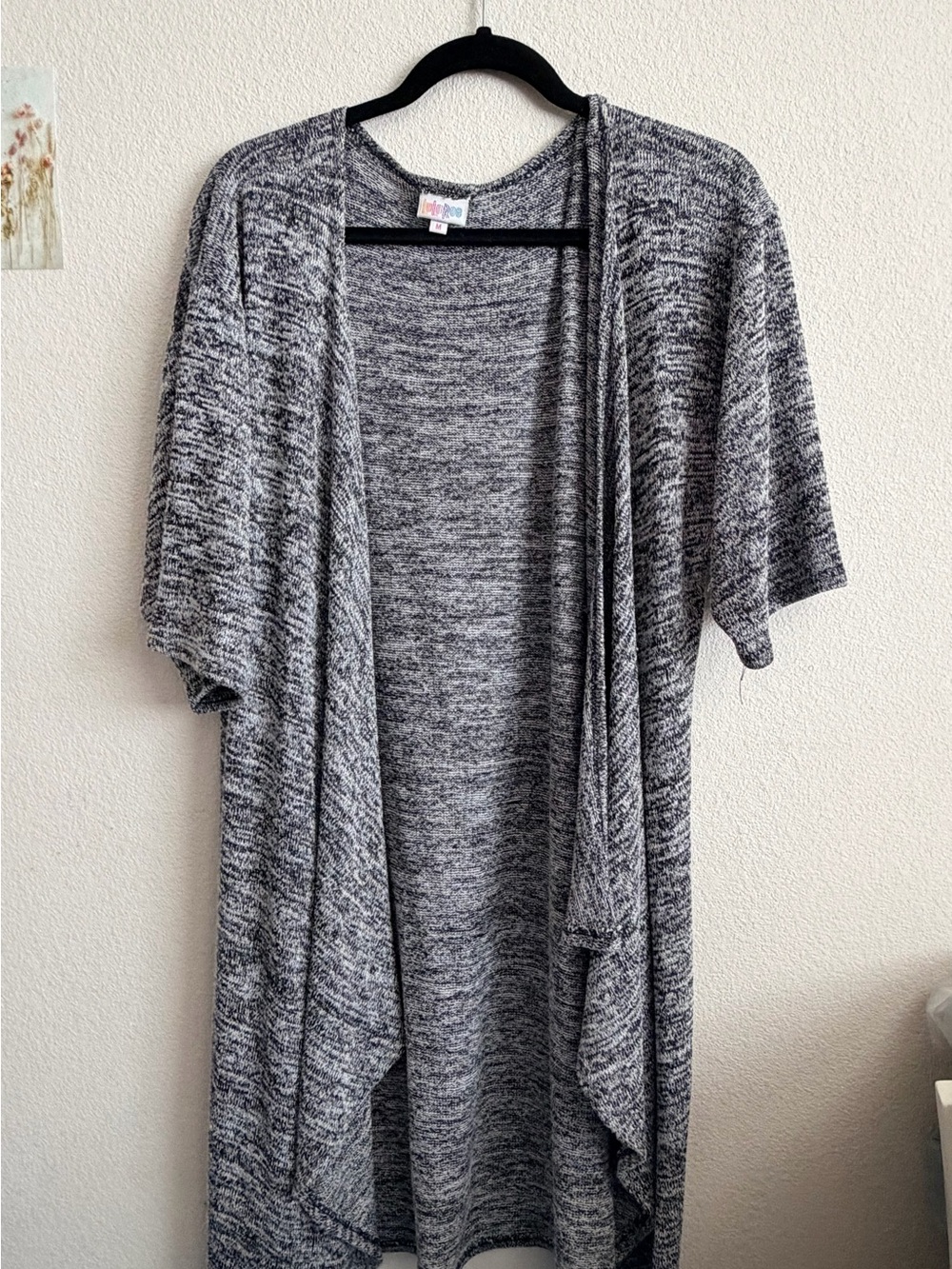 LuLaRoe Gray Marled Open-Front Duster Cardigan Shirley